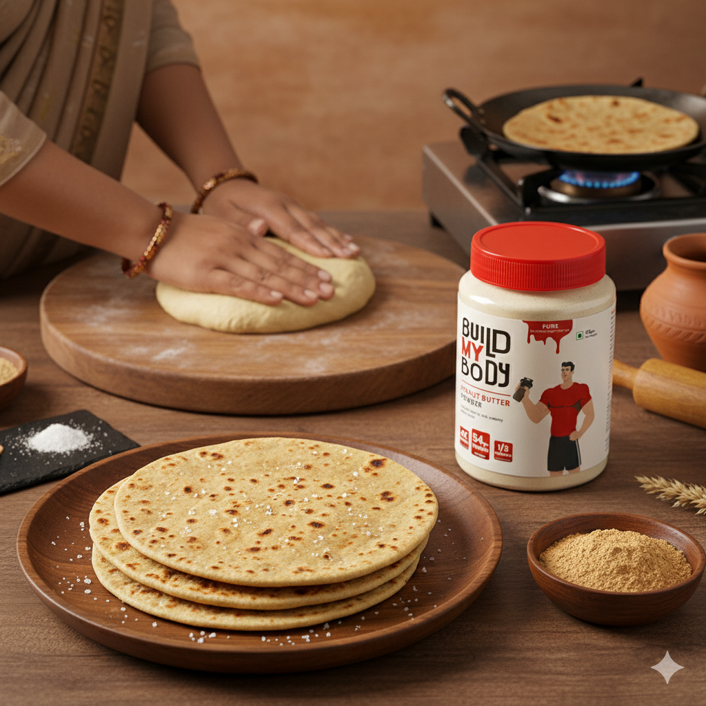 High-Protein Peanut Butter Powder Roti